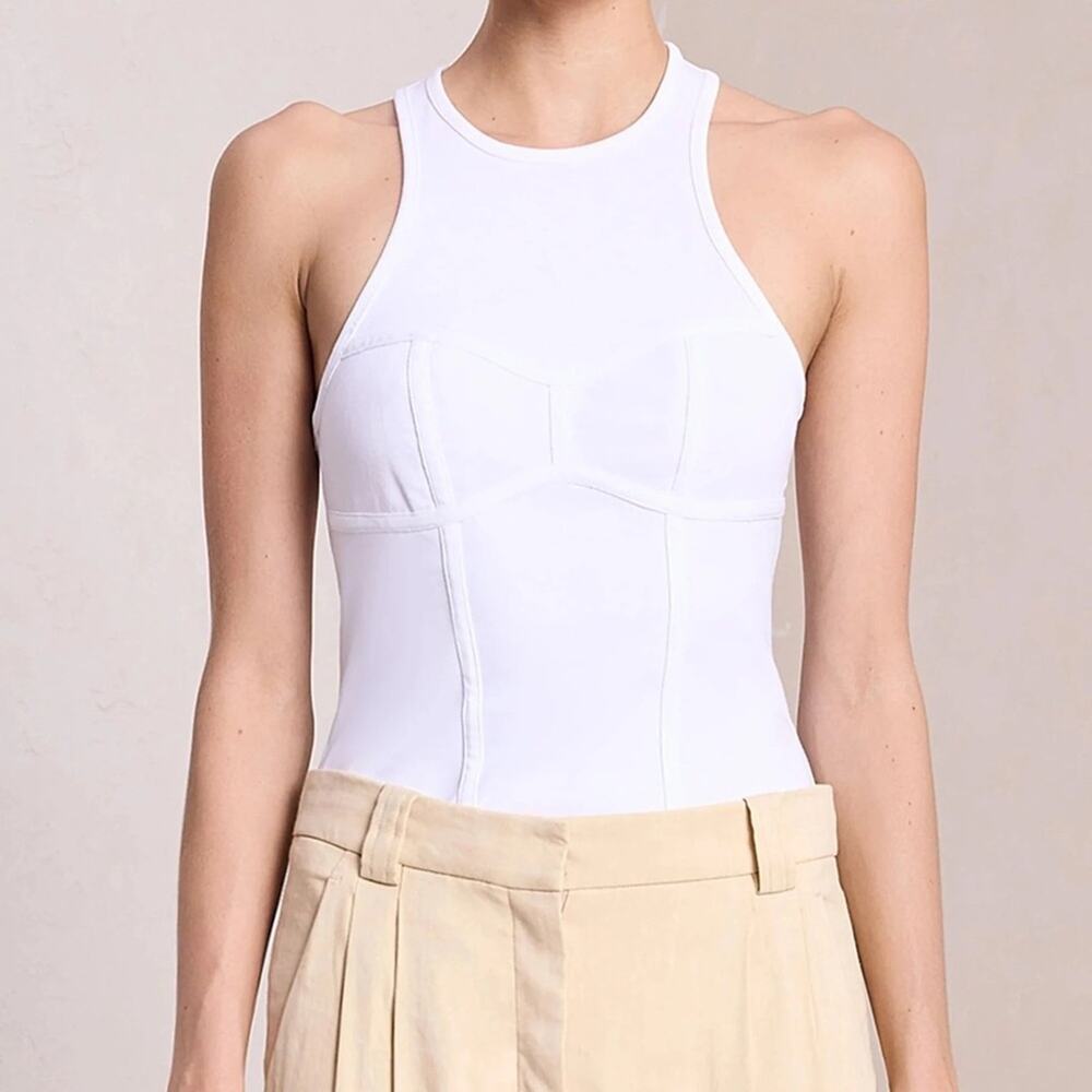 A.L.C. White Sculpted Racerback Tank